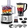 Food Processor Multifunctional and Blender with 2 Speeds Pulse Mixing Bowl Large Capacity for Slicing Shredding Kneading Juicing Dishwasher Safe Parts (7-IN-1 Food Processor)