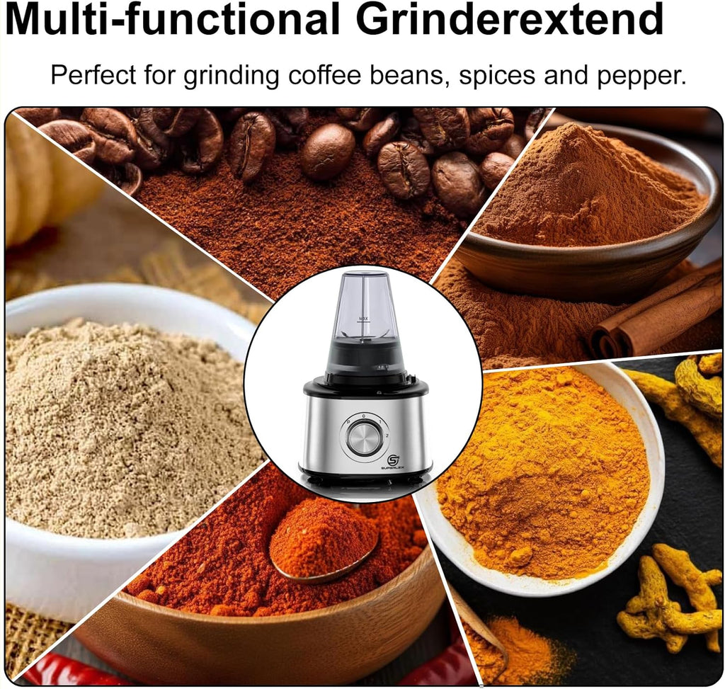 Food Processor Multifunctional and Blender with 2 Speeds Pulse Mixing Bowl Large Capacity for Slicing Shredding Kneading Juicing Dishwasher Safe Parts (7-IN-1 Food Processor)